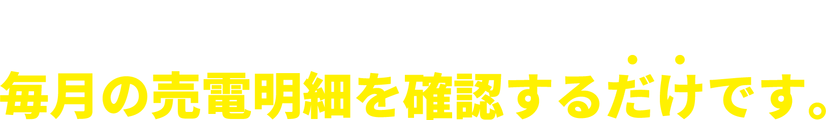 オーナー様がすることは毎月の売電明細を確認するだけです